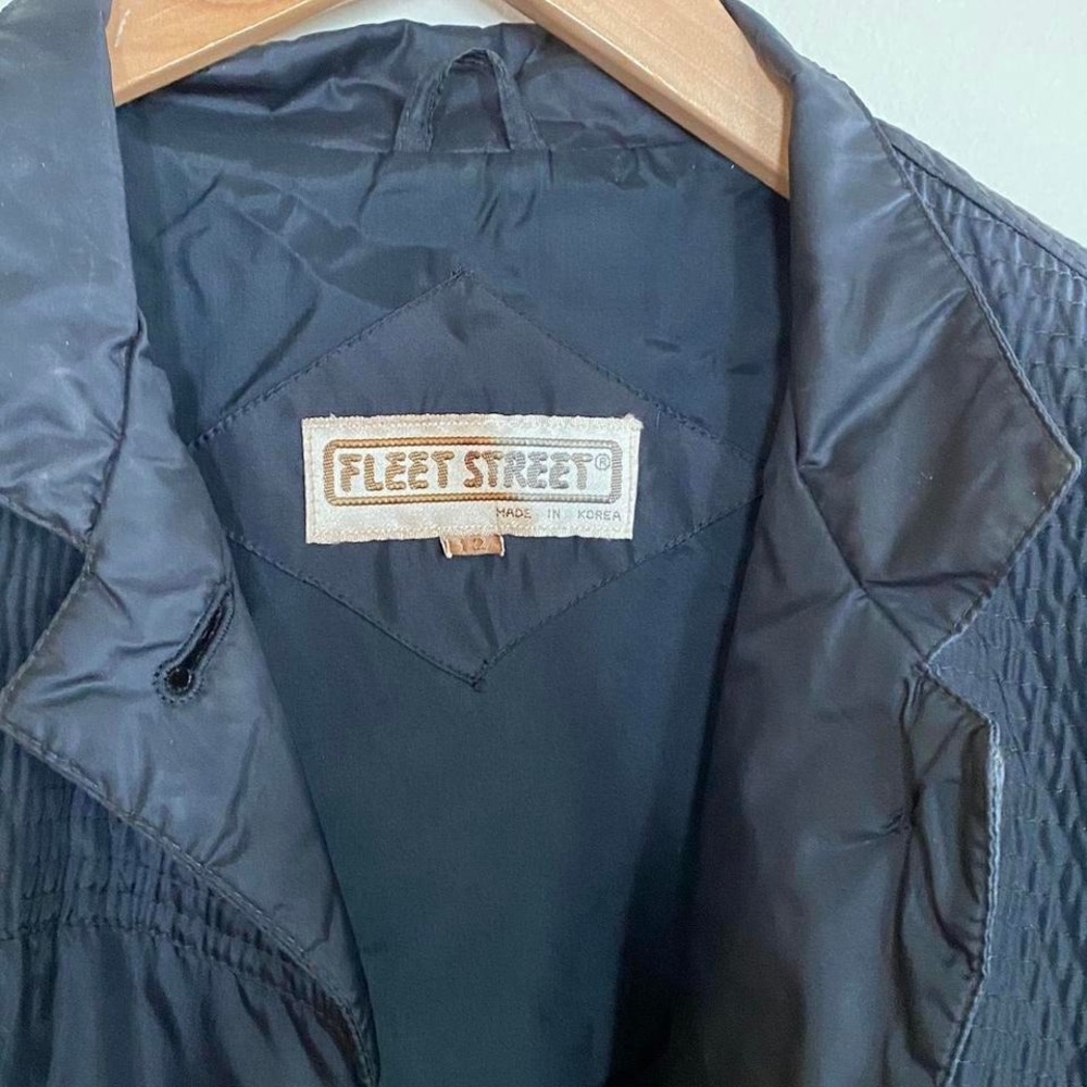 Fleet Street 1980's black windbreaker trench coat - Picture 3 of 7
